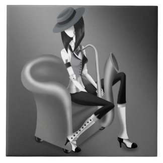 Lady Saxophonist - Jazz Inspiriert Dekorative Tile Fliese