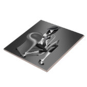 Lady Saxophonist - Jazz Inspiriert Dekorative Tile Fliese (Seite)