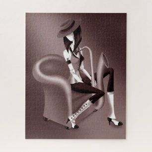 Lady Saxophonist - Jazz Inspiriert Jigsaw Puzzle
