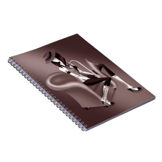 Lady Saxophonist - Jazz-Inspiriert Notebook Notizblock (Rechte Seite)