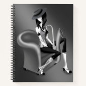 Lady Saxophonist - Jazz-Inspiriert Notebook Notizblock (Vorderseite)