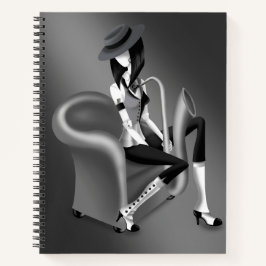 Lady Saxophonist - Jazz-Inspiriert Notebook Notizblock