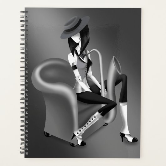 Lady Saxophonist - Jazz-Inspiriert Planer (Vorderseite)