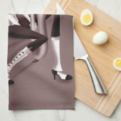 Lady Saxophonist - Jazz-Inspiriert Teetücher Geschirrtuch (Viertel Falte)