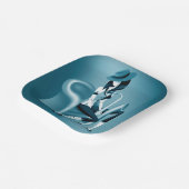 Lady Saxophonist - Jazz-Inspirierte Party-Teller Pappteller (Gewinkelt)