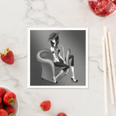 Lady Saxophonist - Jazz Inspiriertes Party Napkins Serviette (Beispiel)