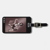 Lady Saxophonist mit Vintagem Jazz-Flair Gepäckanhänger (Vorderseite horizontal)