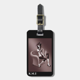 Lady Saxophonist mit Vintagem Jazz-Flair Gepäckanhänger