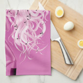 Lady Saxophonist Pink Tea Towel Geschirrtuch (Viertel Falte)