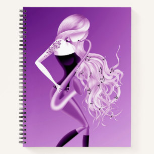 Lady Saxophonistin Musikerin Purple Notizblock