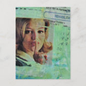 Lady says quiet Mixed Media Collage Postkarte (Vorderseite)