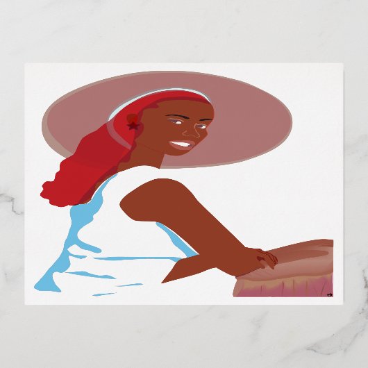 Lady sein folien feiertagspostkarte (Vorderseite)