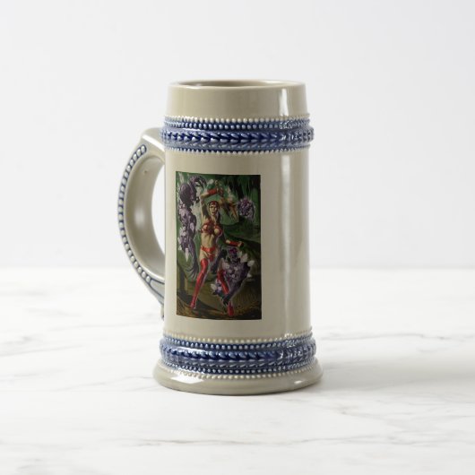 Lady Sheenah Amazon Warrior Beer Stein Bierglas (Vorderseite Links)