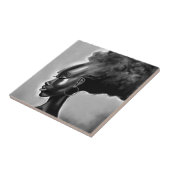 Lady Shy - Hübsche Afrikanische Frau - Zeichnend g Fliese (Seite)