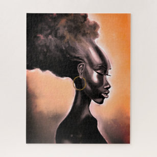 Lady Shy - Hübsche Afrikanische Frau - Zeichnend g Puzzle