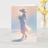 "Lady Silhouette" Karte (Gelbe Blume)
