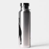 Lady Silver mit Schwarz-Modernes Golfer Monogramm Trinkflasche (Links)