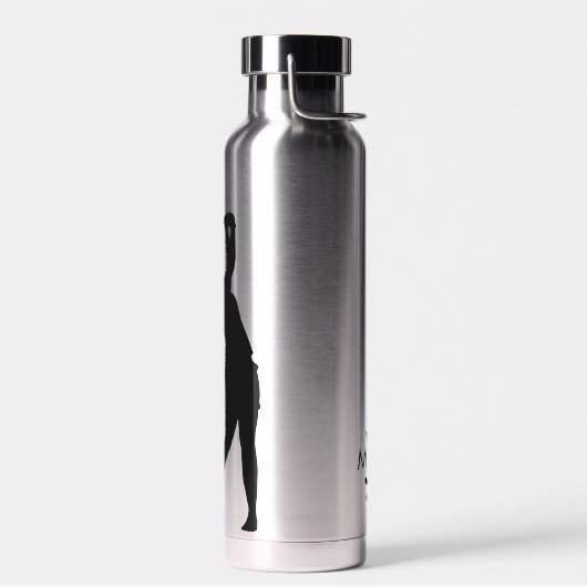 Lady Silver mit Schwarz-Modernes Golfer Monogramm Trinkflasche (Links)