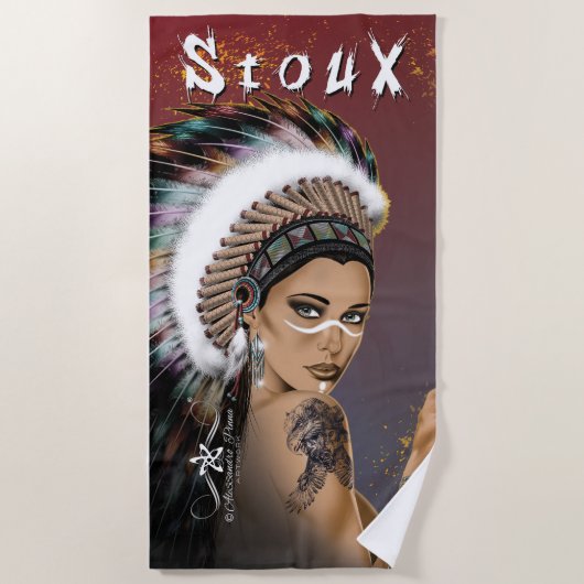 Lady Sioux Strandtuch (Vorderseite)