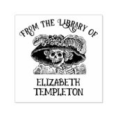Lady Skeleton Skull mit Big Hat Library Book Name Permastempel (Design)