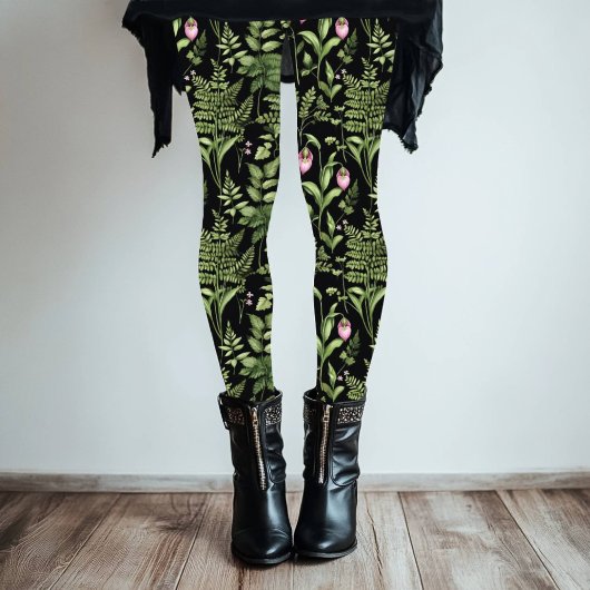 Lady Slipper Blume Holzlanddesign Leggings