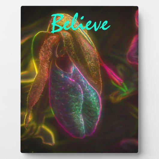 Lady Slipper glaubt inspirierende Worte Fotoplatte (Vorderseite)
