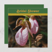 Lady Slipper Orchid Bridal Dusche Einladung (Vorne/Hinten)