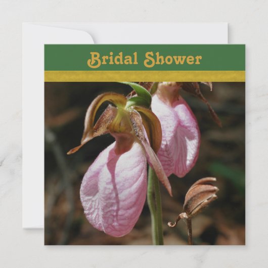 Lady Slipper Orchid Bridal Dusche Einladung (Vorderseite)