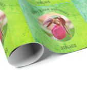 Lady Slipper Orchid Personalisiert Geburtstag Geschenkpapier (Rolleneckpunkt)