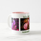 Lady Slipper Pair Flower Fotografie Personalisiert Zweifarbige Tasse (Vorderseite Links)