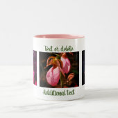 Lady Slipper Pair Flower Fotografie Personalisiert Zweifarbige Tasse (Mittel)