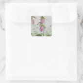 Lady Slippers Quadratischer Aufkleber (Tasche)