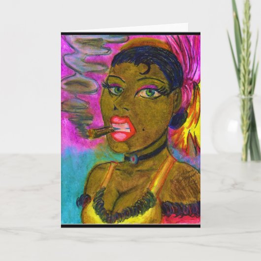 Lady Smoking a Cigar Karte (Vorderseite)