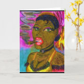 Lady Smoking a Cigar Karte (Gelbe Blume)