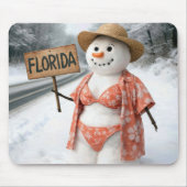 Lady Snowman Hitchhiking with a Florida Sign Mousepad (Vorne)