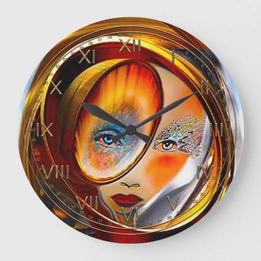 Lady Solar Große Wanduhr (Vorderseite)