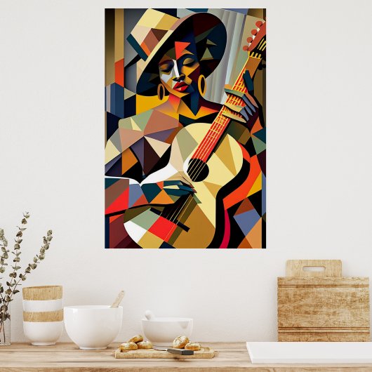 LADY SPIELT DAS BLUES Poster (Küche)