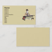 Lady spielt die Zither-Visitenkarte Visitenkarte (Vorne/Hinten)