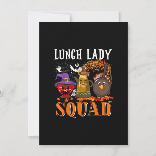 Lady Squad Erntedank Halloween Fall Tre B Einladung (Vorderseite)