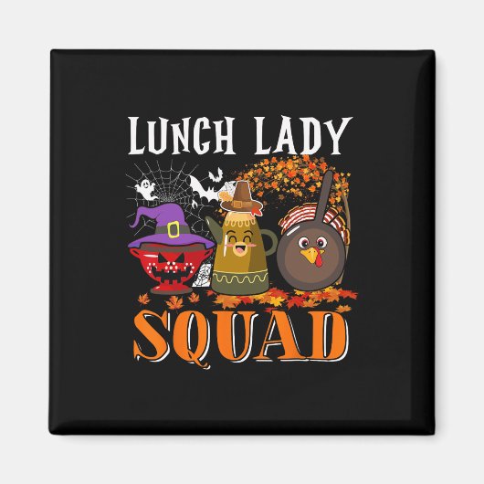 Lady Squad Erntedank Halloween Fall Tre B Magnet (Vorne)