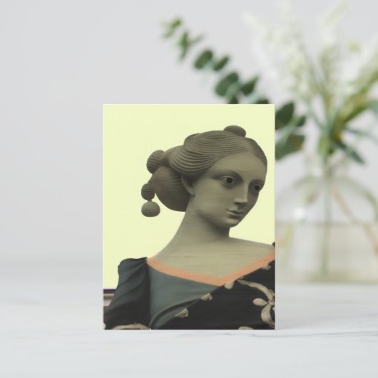 Lady Statue Postkarte (Stehend Vorderseite)