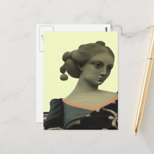 Lady Statue Postkarte (Vorderseite/Rückseite Beispiel)