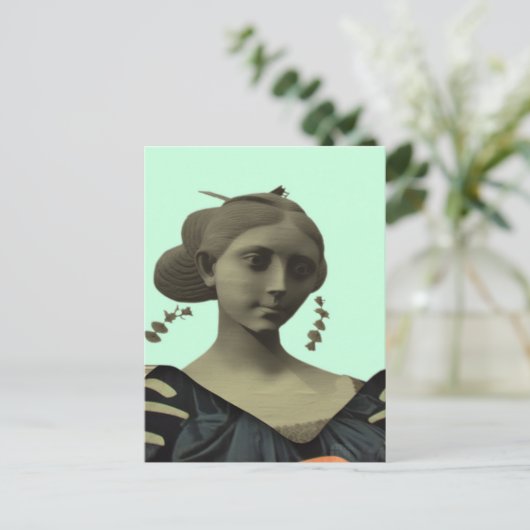 Lady Statue Postkarte (Stehend Vorderseite)