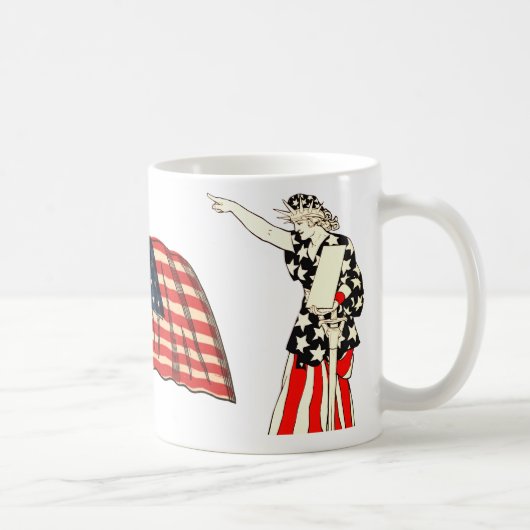 Lady Status Liberty Americana Patriotic ARt Kaffeetasse (Rechts)