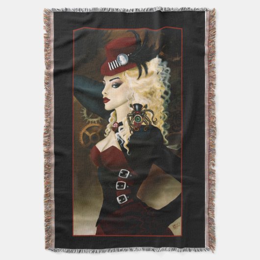 Lady Steampunk Viktorianisch Red Decke (Vorderseite Vertikal)