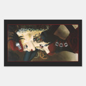 Lady Steampunk Viktorianisch Red Rechteckiger Aufkleber (Vorderseite)