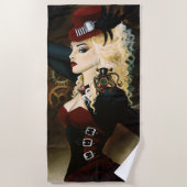 Lady Steampunk Viktorianisch Red Strandtuch (Vorderseite)