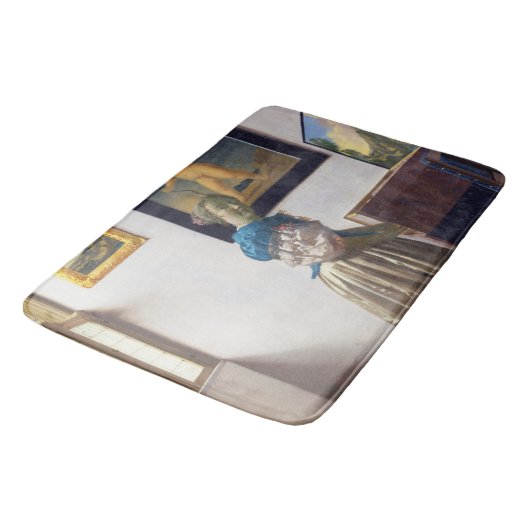 Lady Stehend in einer Jungfrau, Johannes Vermeer Badematte (Schrägansicht)
