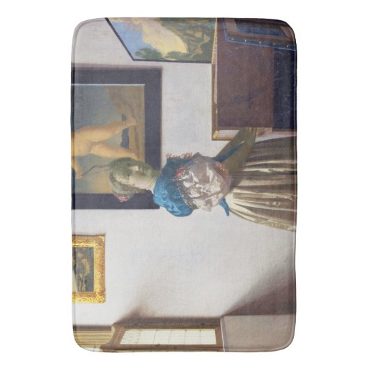 Lady Stehend in einer Jungfrau, Johannes Vermeer Badematte (Vorderseite Vertikal)