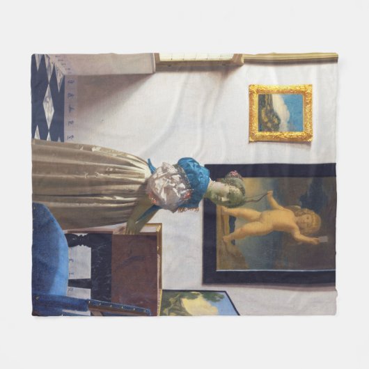 Lady Stehend in einer Jungfrau, Johannes Vermeer Fleecedecke (Vorderseite (Horizontal))